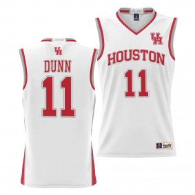Damian Dunn Houston Cougars #11 White NIL Basketball Jersey Unisex Lightweight
