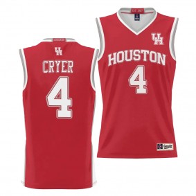 LJ Cryer Houston Cougars #4 Red NIL Basketball Jersey Unisex Lightweight